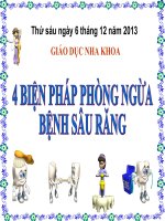 Bốn biện pháp phòng ngừa sâu răng