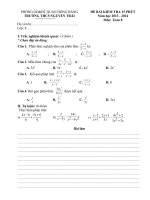 Đề kiểm tra 15'''' chương II ĐS 8