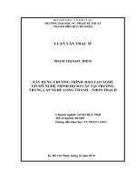 XÂY DỰNG CHƯƠNG TRÌNH ĐÀO TẠO NGHỀ GỖ MỸ NGHỆ TRÌNH ĐỘ SƠ CẤP TẠI TRƯỜNG TRUNG CẤP NGHỀ LONG THÀNH – NHƠN TRẠCH