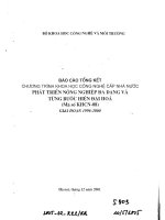 báo cáo chương trình khoa học công nghệ cấp nhà nước phát triển nông nghiệp đa dạng và từng bước hiện đại hoá