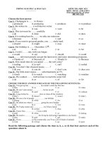 Đề thi hoc kỳ 1 trắc nghiệm(8 đề) có đáp án