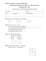 De thi cuoi ky I mon toan Tieu hoc