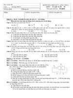 ĐỀ KIỂM TRA HK1-NĂM HỌC 2013-2014 MÔN LÝ 9