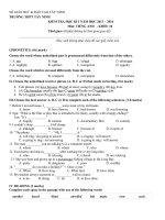 De thi va dap an HKI, AV10, 2013