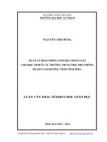 quản lý hoạt động giáo dục pháp luật cho học sinh ở các trường trung học phổ thông huyện tam dương, tỉnh vĩnh phúc