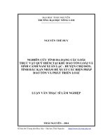 nghiên cứu tính đa dạng các loài thực vật quý hiếm tại khu bảo tồn loài và sinh cảnh nam xuân lạc - huyện chợ đồn, tỉnh bắc kạn nhằm đề xuất các biện pháp bảo tồn và phát triển loài
