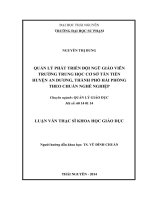 Quản lý phát triển đội ngũ giáo viên trường trung học cơ sở tân tiến huyện an dương, thành phố hải phòng theo chuẩn nghề nghiệp