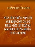 phân tích những nhân tố ảnh hưởng đến giá cổ phiếu niêm yết trên sở giao dịch chứng khoán tp hồ chí minh