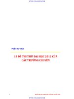13 đề thi thử đại học môn vật lý của các trường chuyên có đáp án chi tiết