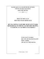 chúng ta đã học được gì từ nghị định khung về những vấn đề môi trường và chúng ta cần biết cái gì khác