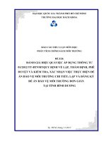 đánh giá hiệu quả việc áp dụng thông tư 012012tt- btnmt quy định về lập, thẩm định, phê duyệt và kiểm tra, xác nhận việc thực hiện đề án bảo vệ môi trường chi tiết lập và đăng ký đề án bảo vệ môi trường đơn giản