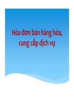 hoá đơn bán hàng hoá, cung cấp dịch vụ