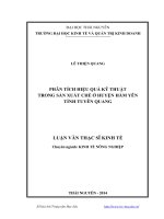 Phân tích hiệu quả kỹ thuật trong sản xuất chè ở huyện hàm yên tỉnh tuyên quang