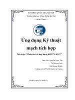 Tiểu luận môn Ứng dụng Kỹ thuật  mạch tích hợp Phân tích và ứng dụng KĐTT LM311