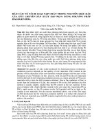 BÁO CÁO VỀ TÁCH LOẠI TẠP CHẤT TRONG NGUYÊN LIỆU ĐẦU CỦA DÂY CHUYỀN SẢN XUẤT ZnO 98,5% BẰNG PHƯƠNG PHÁP HALOGEN HÓA