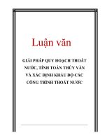 đề tài giải pháp quy hoạch thoát nước, tính toán thủy văn và xác định khẩu độ các công trình thoát nước
