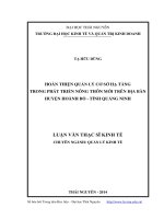Hoàn thiện quản lý cơ sở hạ tầng trong phát triển nông thôn mới trên địa bàn huyện hoành bồ, tỉnh quảng ninh