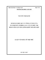 Đánh giá hiệu quả và tính an toàn của etanercept sau 12 tuần điều trị bệnh viêm cột sống dính khớp thể hỗn hợp