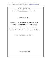 Nghiên cứu thiết kế hệ thống điều khiển xe hai bánh tự cân bằng