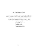ĐỀ CƯƠNG BÀI GIẢNG  HỌC PHẦN ĐA THỨC VÀ PHÂN THỨC HỮU TỶ  (TÀI LIỆU DÙNG CHO SINH VIÊN NGÀNH SƯ PHẠM TOÁN)