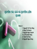 Tiểu luận môn Sở hữu trí tuệ QUYỀN TÁC GIẢ VÀ QUYỀN LIÊN QUAN