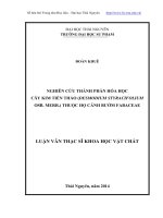 nghiên cứu thành phần hóa học cây kim tiền thảo (desmodium styracifolium osb.merr.) thuộc họ cánh bướm fabaceae