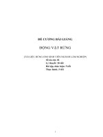 ĐỀ CƯƠNG BÀI GIẢNG  ĐỘNG VẬT RỪNG  (TÀI LIỆU DÙNG CHO SINH VIÊN NGÀNH LÂM NGHIỆP)