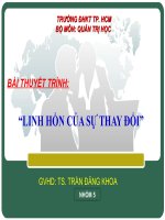 Tiểu luận môn Quản trị học LINH HỒN CỦA SỰ THAY ĐỔI