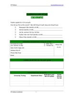 mẫu cv dành cho ứng viên đăng ký vào các vị trí thuộc khối ba