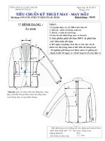 Tài liệu kỹ thuật  may mẫu áo vest nam ve xếch