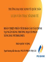 hoàn thiện phân tích báo cáo tài chính tại ngân hàng thương mại cổ phần xăng dầu petrolimex