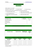 mẫu đơn xin việc dành cho các vị trí software engineer.