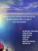 slide trợ giá của ngân sách nhà nước đối với việc hỗ trợ cho các hoạt động của xe buýt tại tp.hcm