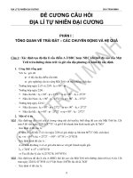 đề cương câu hỏi địa lí tự nhiên đại cương