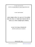 Hoàn thiện công tác quản lý tài chính đối với công ty TNHH một thành viên 95