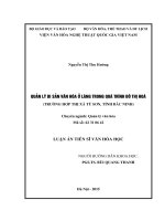 Quản lý di sản văn hóa ở làng trong quá trình đô thị hóa