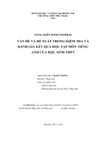 skkn vấn đề và đề xuất trong kiểm tra và đánh giá kết quả học tập môn tiếng anh của học sinh thpt