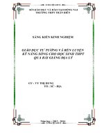 skkn giáo dục tư tưởng và rèn luyện  kỹ năng sống cho học sinh thpt qua bài giảng địa lý