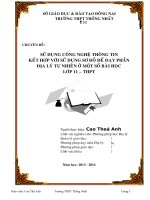 skkn sử dụng công nghệ thông tin để dạy phần địa lý tự nhiên bằng sơ đồ ở một số bài học địa lý 11 bậc thpt