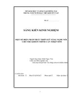 skkn một số biện pháp phát triển kỹ năng nghe nói cho trẻ khiếm thính can thiệp sớm