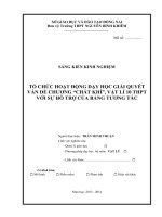 skkn tổ chức hoạt động dạy học giải quyết vấn đề chƣơng “chất khí”, vật lí 10 thpt với sự hỗ trợ của bảng tƣơng tác