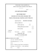 skkn một số biện pháp giáo dục kỹ năng sống cho học viên trung tâm giáo dục thường xuyên vĩnh cửu