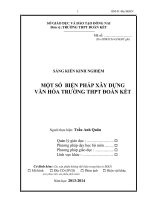 skkn một số  biện pháp xây dựng văn hóa trường thpt đoàn kết