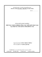 skkn chấn chỉnh công tác liên kết đào tạo tiếp tục tại trung tâm gdtx tỉnh đồng nai