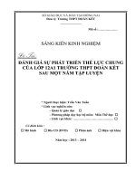 skkn đánh giá sự phát triển thể lực chung của lớp 12a1 trường thpt đoàn kết sau một năm tập luyện