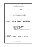 skkn một số biện pháp rèn kỹ năng phát triển ngôn ngữ nói cho học sinh khiếm thính lớp dự bị 1