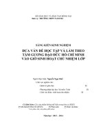 skkn đưa vấn đề học tập và làm theo tấm gương đạo đức hồ chí minh vào giờ sinh hoạt chủ nhiệm lớp