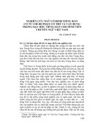 NGHIÊN CỨU NGỮ CỐ ĐỊNH TIẾNG HÁN CÓ TỪ CHỈ BỘ PHẬN CƠ THỂ VÀ VẬN DỤNGTRONG DẠY HỌC TIẾNG HÁN CHO SINH VIÊN CHUYÊN NGỮ VIỆT NAM