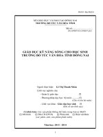 skkn giáo dục  kỹ năng sống cho học sinh trường bổ túc văn hóa tỉnh