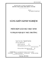 skkn phối hợp giáo dục học sinh vi phạm nội quy nhà trường